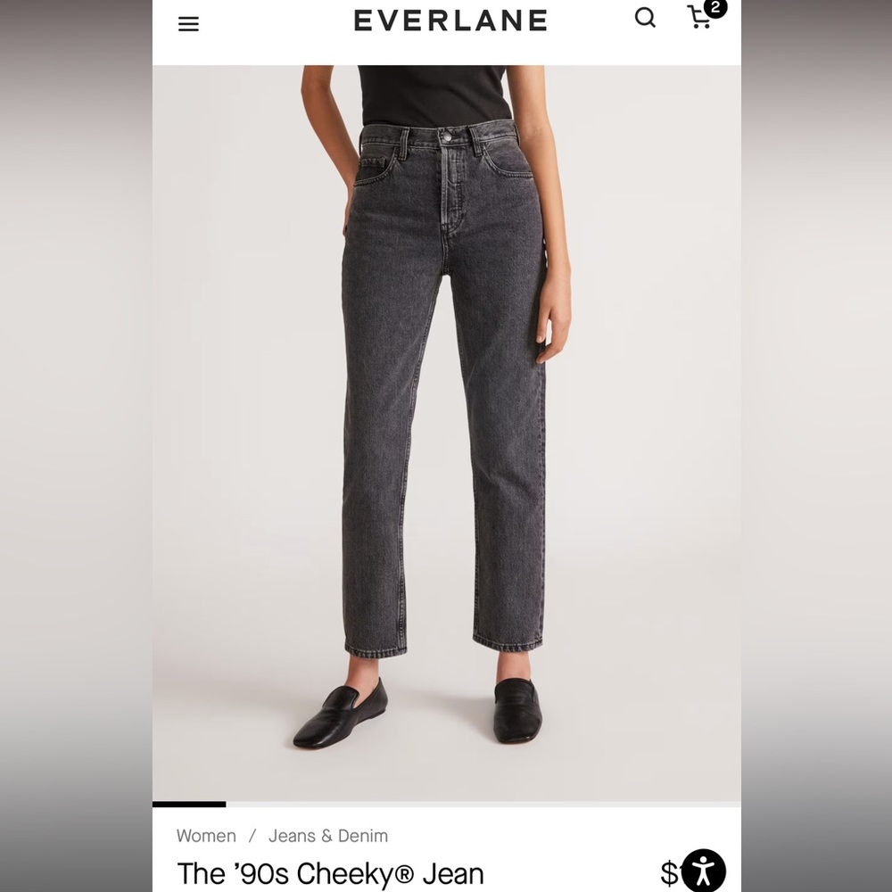 Everlane The ’90s Cheeky® Jean | Washed Black | Size 30
